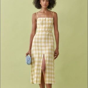 Reformation Nia Linen Dress - yellow sundress